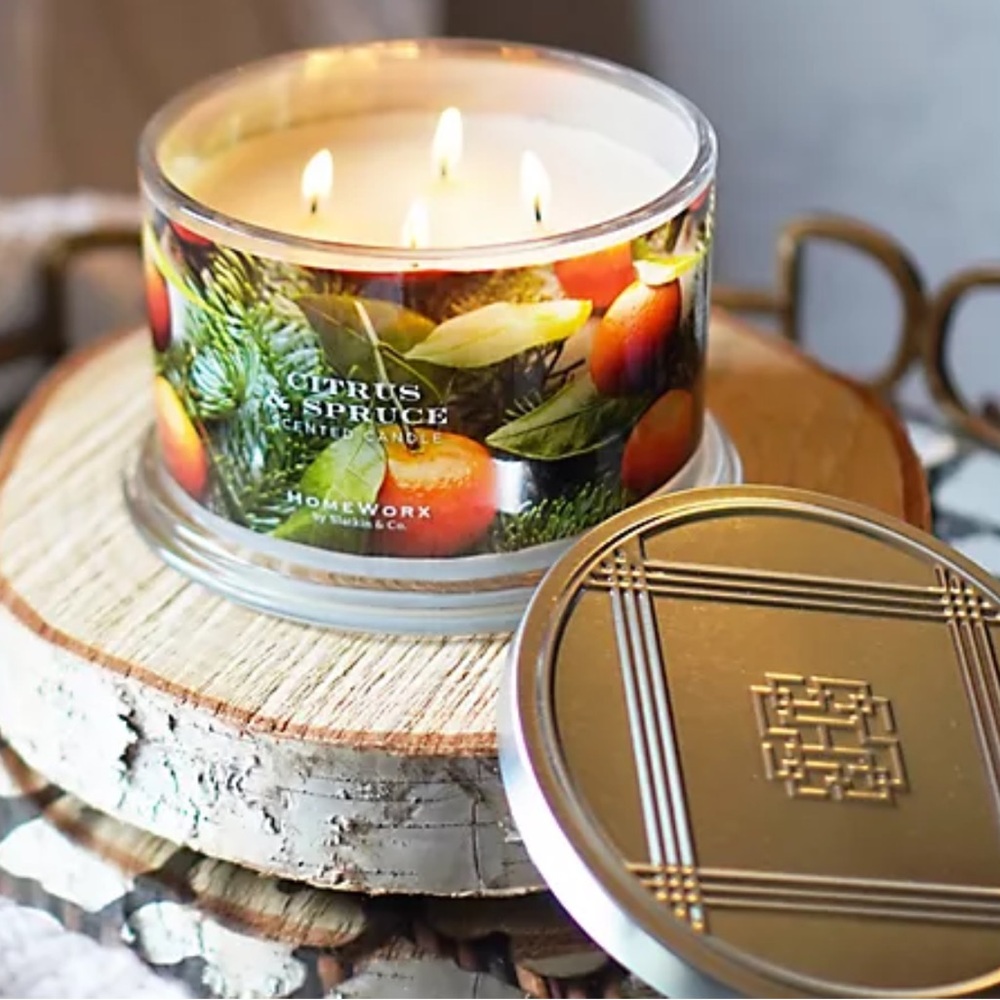 HomeWorx by Slatkin +Co. Candle 18oz Citrus & Spruce 4 Wick